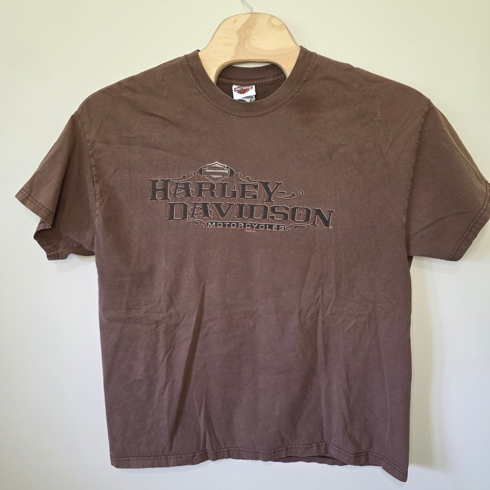 Harley Davidson Graphic T-Shirt Mens 2XL Brown 2006 Grand Canyon Biker Tee